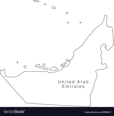 Map Of Uae United Arab Emirates Uae Map Outline Vector Country Map ...