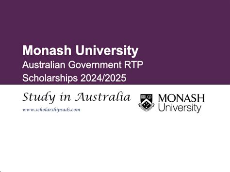 Monash University Australian Government RTP Scholarships 2024/2025 - Bursaries Room