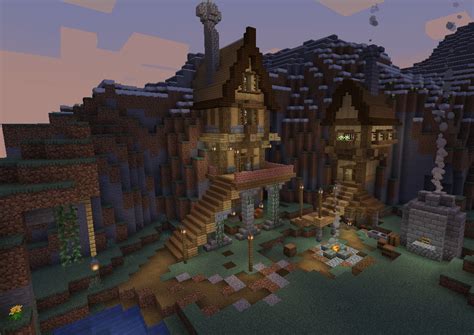 Some Little Cliff-side Houses I Built! : r/Minecraftbuilds