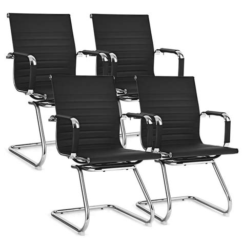 Costway Set of 4 Office Chairs Waiting Room Chairs for Reception ...