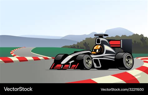 Racing formula car on circuit track Royalty Free Vector