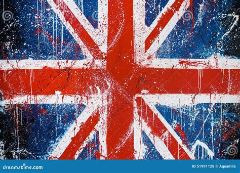 Painted Concrete Wall with Graffiti of British Flag Stock Photo - Image of banner, concrete ...