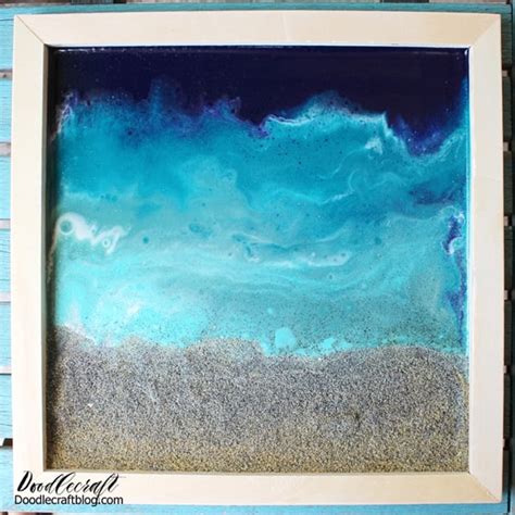 Ocean Resin Pour with Beach Sand DIY