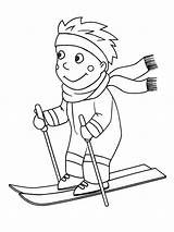 Skiing coloring pages sketch template
