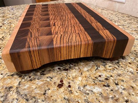 End Grain Tiger-wood/walnut/maple Cutting Board - Etsy