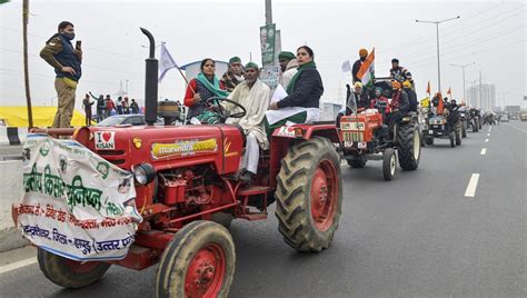 Farmer protest | Farmers' protest: Peasants on a tractor march to protest farm laws - Telegraph ...