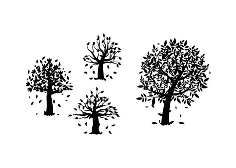 fall tree silhouette 13797303 Vector Art at Vecteezy