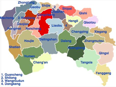 Manufacturing Sectors of Dongguan, District by District ...