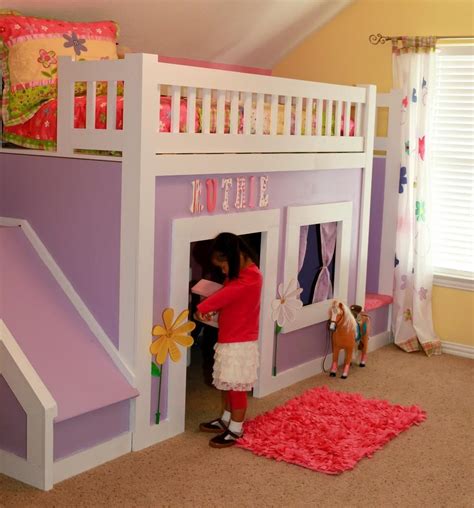 Princess Bunk Bed with Slide Design | Bunk bed with slide, Kid beds ...