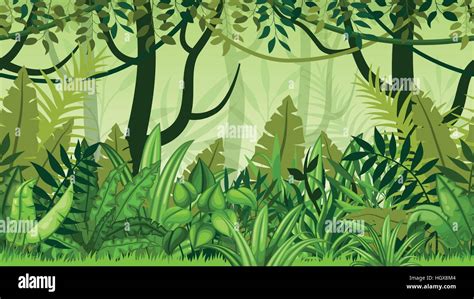 Seamless nature jungle cartoon landscape Stock Vector Image & Art - Alamy