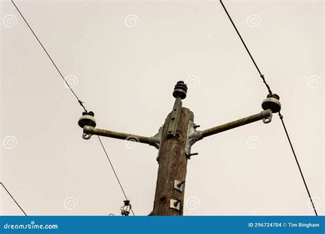 Electrical Power Lines on Power Pole Stock Photo - Image of trunk ...