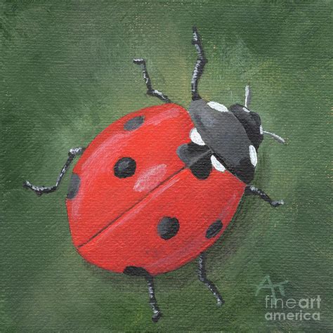 Lucky Ladybug Painting Painting by Annie Troe - Fine Art America