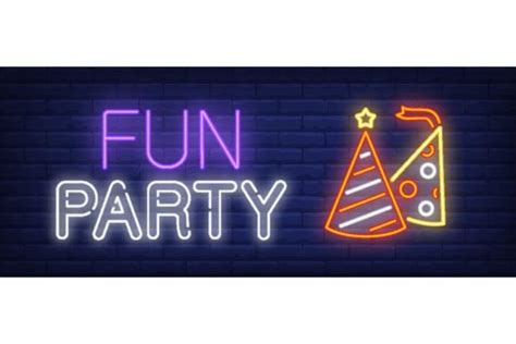 Fun Party Neon Sign. Colorful Birthday H Graphic by pch.vector ...