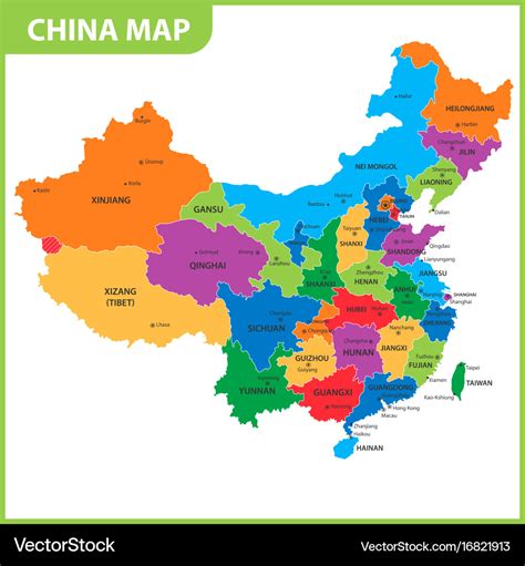 China Map With Color Regions Royalty Free Vector Image | sexiezpix Web Porn