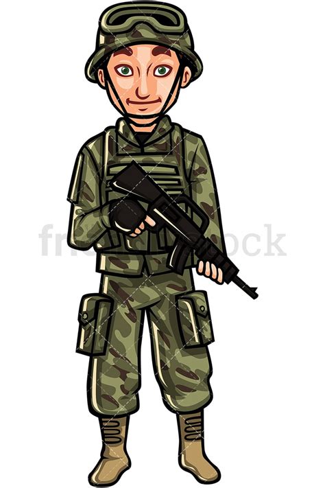 US Army Soldier Cartoon Vector Clipart - FriendlyStock