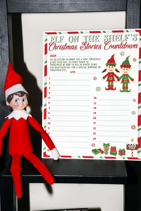 Elf on the Shelf Christmas Stories Countdown Printable - For the Love ...