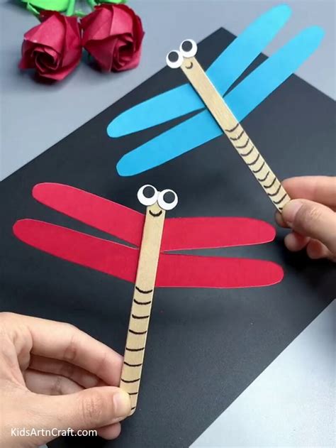 How to make Paper Dragonfly Crafts For School - Kids Art & Craft