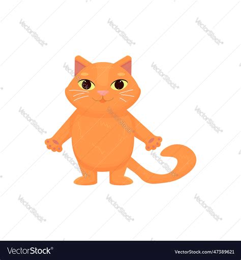 Cartoon red cat on a white background Royalty Free Vector