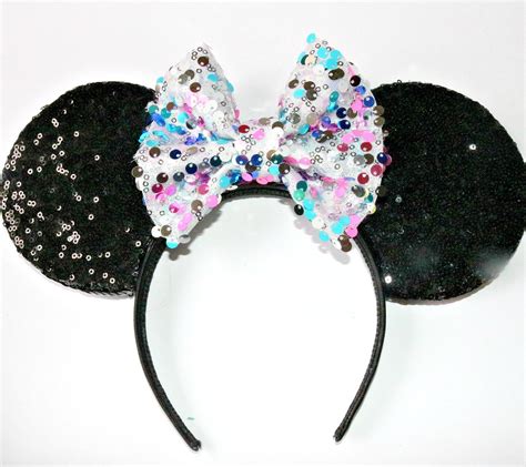 Black Sequin Disney Mickey Ears Mouse Ears Minnie Ears All | Etsy