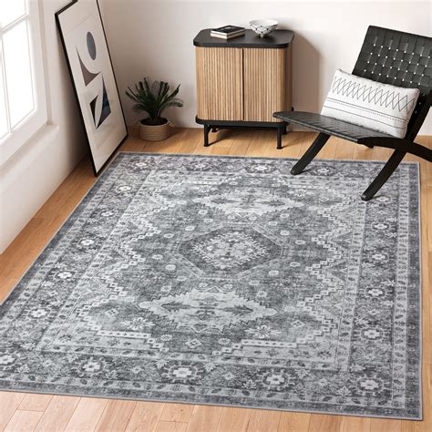 Rugland 6x9 Rug - Stain Resistant Washable Rug, Anti Slip Backing Rugs for Living Room, Boho ...