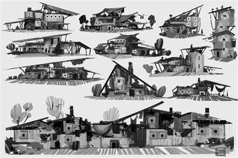 ArtStation - Weekly sketches week 20-building thumbnails-, Hue Teo ...