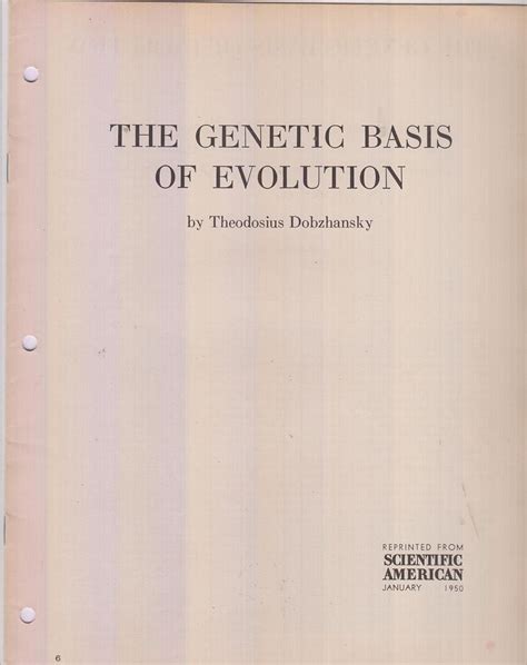 The Genetic Basis of Evolution by Dobzhansky, Theodosius by Dobzhansky ...