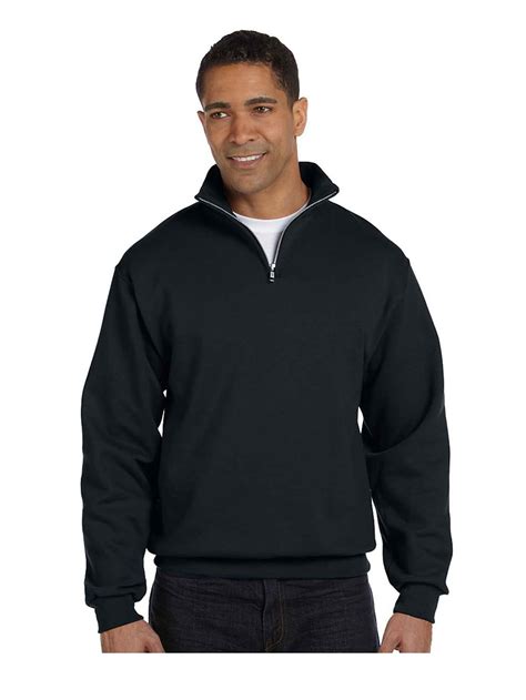 JERZEES - Jerzees Men's Quarter-Zip Cadet Collar Pullover Sweatshirt ...