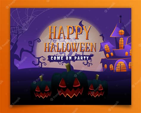 Premium Vector | Halloween party banner design template