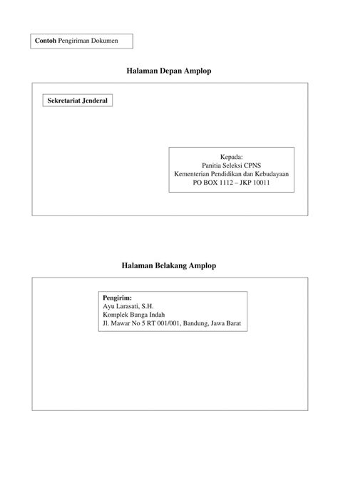 Contoh Format Amplop Surat - Delinewstv