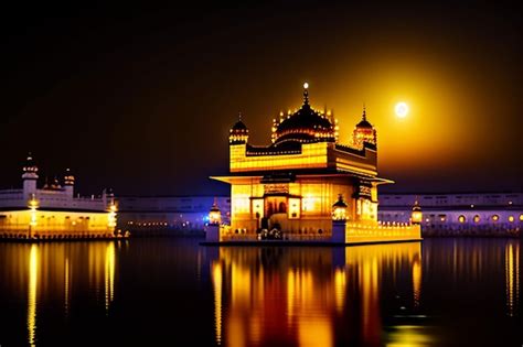 Golden Temple At Night Wallpaper