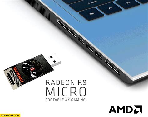 Radeon R9 micro USB graphics card portable 4k gaming photoshopped ...