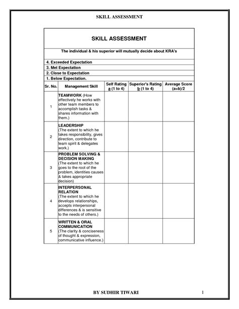 9 Job Skills Assessment Worksheet / worksheeto.com