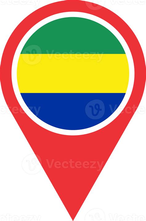 Gabon flag pin map location 22118047 PNG