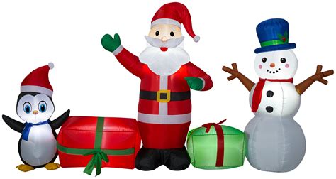 9' Wide Airblown Santa Snowman and Penguin Collection Christmas Inflat – Seasons Inflatables