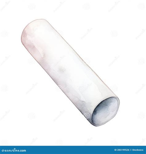 Watercolor Drawing of Tube on Plain White Background Stock Illustration - Illustration of ...