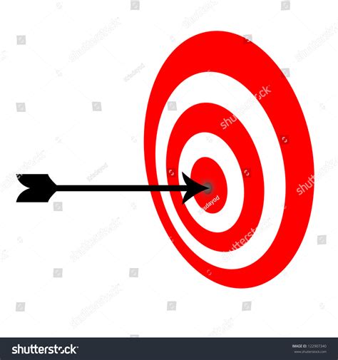 Archery Target Hit With Arrow Stock Photo 122907340 : Shutterstock