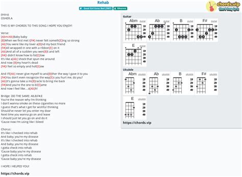 Chord: Rehab - tab, song lyric, sheet, guitar, ukulele | chords.vip