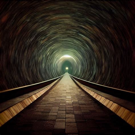 Premium Photo | Infinite tunnel with dark corridor