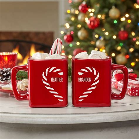 Personalized Candy Cane Couple Heart Mug Set - Walmart.com ...