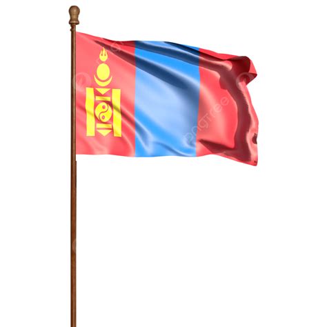 Mongolia Flag With Pole, Mongolia Flag With Pole Transparent, Mongolia ...