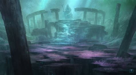 Underwater ruins | Underwater ruins, Underwater, Anime scenery