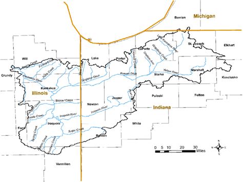 The Kankakee River watershed in Illinois, Indiana, and Michigan | Download Scientific Diagram