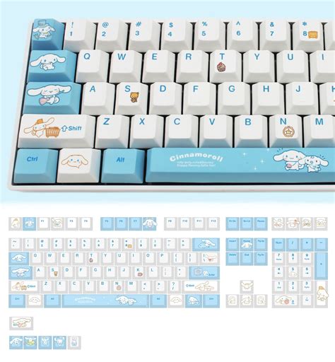 Buy POPKEEY Sanrio Cinnamorall Blue Keycaps for Cherry MX Switches Cute ...