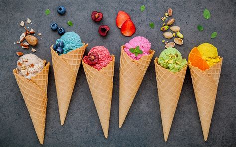 Fondos de Pantalla Helado Baya Cono de helado Multicolor Alimentos descargar imagenes