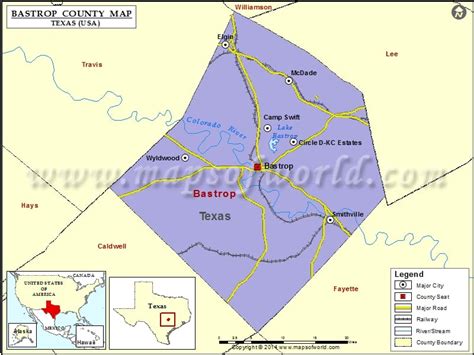 Bastrop County Map | Map of Bastrop County, Texas