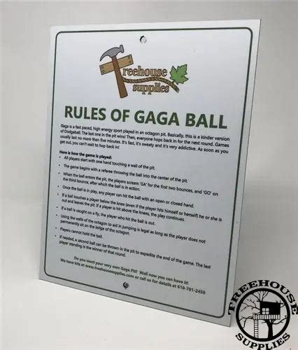 GAGA BALL PIT - HOW TO PLAY SIGN – Treehouse Supplies