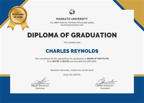 The stunning College Graduation Certificate Template 12 images below, is sect… | Graduation ...