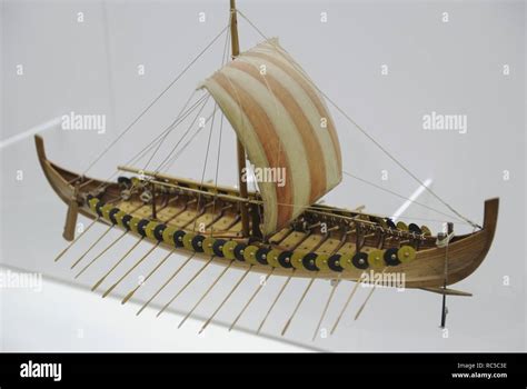 Viking Ship. Gokstad Ship, approx. 900 A.D. Was found in a burial place ...