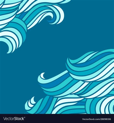 Card design with waves background sea river Vector Image