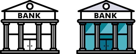 Federal reserve bank building flat style vector graphic and outlined ...